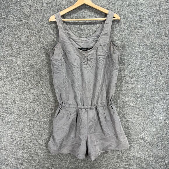 New York & Company Jumpsuit Women M Medium Gray Rayon Sleeveless Elastic Waist - Picture 1 of 8